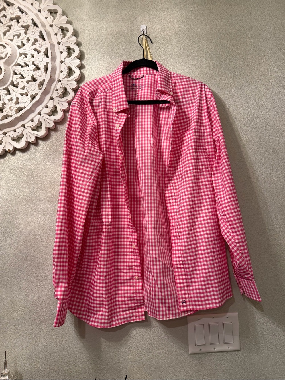 Vineyard Vines Pink and White Gingham Performance Shirt - Picture 2 of 12
